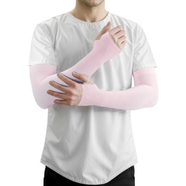 CAPASTEC Arm Cover, UV Protection, Cooling Feel, Arm Sleeve, Finger Type, Sun Protection, UV Protection, Sports, Running, Driving, Bicycle, Cooling, Arm Cover, Pink