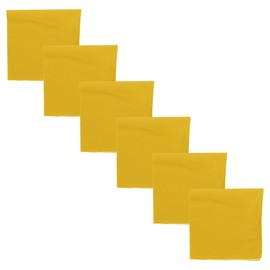 Motique Accessories Solid Color Bandana - Set of 6 Bandannas (Yellow)