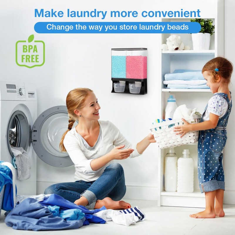 Conworld Laundry Detergent Dispenser, Wall-Mounted Scent Booster Beads Dispenser for
