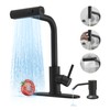 Black Kitchen Faucets with Pull Down Sprayer,Waterfall Kitchen Sink Faucet