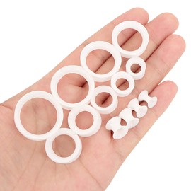 DERALA Silicone Ear Tunnels 26pcs Flexible Double Flared Ear Gauges Soft Ear Stretching Kit Piercing 8g-1 inch, White