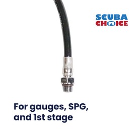 Scuba Choice SCHP-08 Kevlar Fiber High Pressure Hose for Spg 1st Stage gauge - Black, 33-Inch