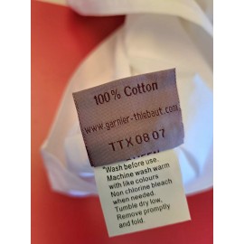 Garnier Thiebaut SET of 2 Garnier Thiebaut Percale White Queen Flat Bed Sheets Cool 100% Cotton