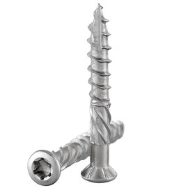 Decking Screws with Countersunk Head and TX Drive | Hardened Stainless Steel C1 | Includes 1 x S2 Bit | End Mill + Cut Tip | Under-Head Reinforced with Milling Ribs | with ETA Approval | 5 x 70 mm,