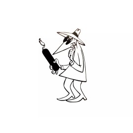 Unbranded Spy vs Spy White Spy (BLACK vinyl) decal weatherproof 5.4 x 3.4" Made in USA