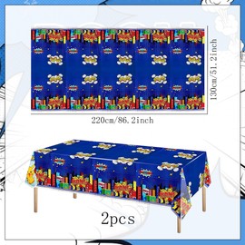 Roaring Good Time Superhero Birthday Party Tablecloth Super Theme Hero Tablecloths Blue Hero Themed Plastic Table Cover Superhero Plastic Tablecloth Hero Birthday Disposable Party Supplies