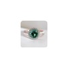 Classic 925 Sterling Silver 18K Rose Gold Natural Emerald Ring