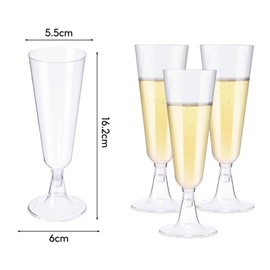SMYJDMM Plastic Champagne Flutes, 22 Pcs Clear Multi-Use Reusable Prosecco Glasses for Parties Weddings Birthdays Picnic