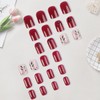 24 Pcs False Nails Short for Women, Cherry Buds, Full
