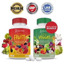 Justified Laboratories Vital Fruits and Veggies Supplement Red & Green Superfoods Whole Food - Offer: 1 Set