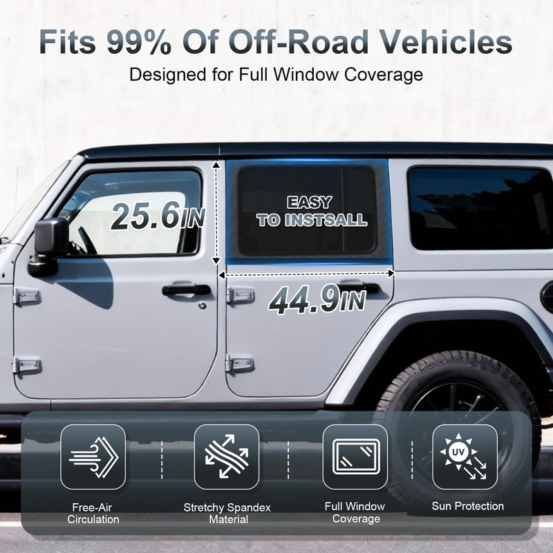 PEYOU Car Window Shades for Baby 2 Pack, Stretchable &