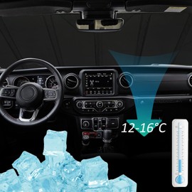 Thickest Windshield Sun Shade fit for 2018-2025 Wrangler JL, 2020-2025 Gladiator,Diamond Foldable Wrangler Sunshade Front Window Sun Visor Protector Blocks UV Rays Keep Your Car Cooler