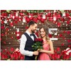CHAIYA 8X6ft Valentine's Day Backdrop Valentine's Day Brown Wood Flower