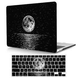 Case Compatible with MacBook Air 13 Retina 2018 2019 2020 Model A1932 A2179 A2337 M1, Plastic Hard Shell Protective Cover & Keyboard Skin for MacBook Air 13 inch with Touch ID - Moon