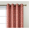 MIUCO Floral Embroidered Semi Sheer Curtains Faux Linen Grommet Window