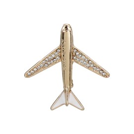 EMEGCY Airplane Brooch Pin 18k Gold Plated Plane Brooches Pins Christmas Brooch Pilot Gifts for Men Women