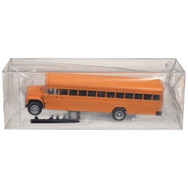 DCD 1/87 (HO) Plastic Model School Bus Yellow with Stop Sign Traffic Signs for School Bus by Promotex