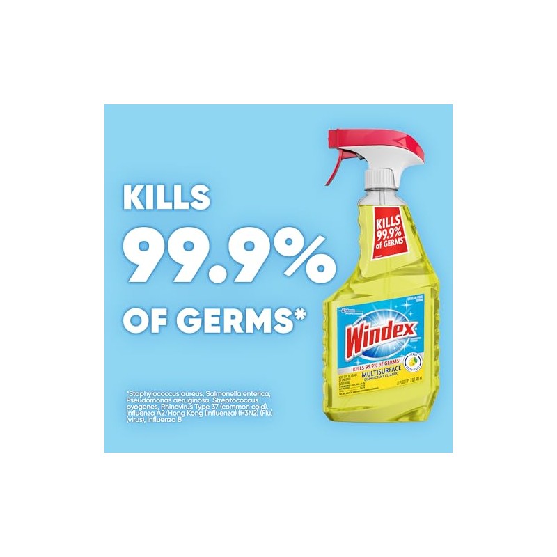 Windex Multipurpose Disinfectant Cleaner Spray Bundle, Includes a 23 oz