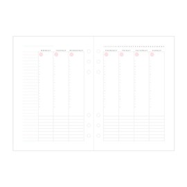 Marks ODR-RFL01-V Personal Organizer, 6 Holes, A5 Full Size, Refill, Undated Diary, Weekly Vertical Pink, Life Log,