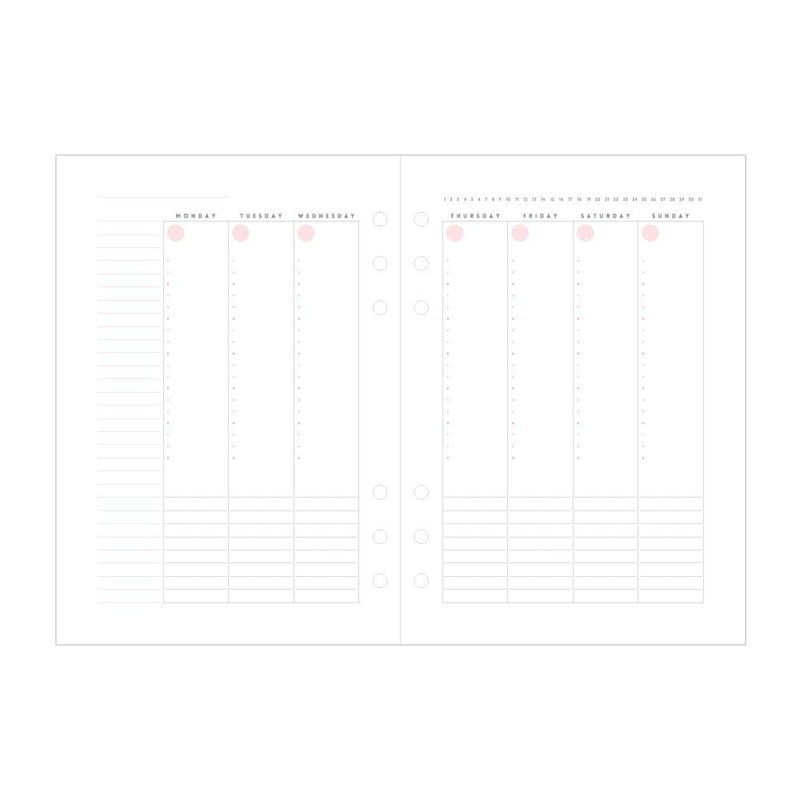 Marks ODR-RFL01-V Personal Organizer, 6 Holes, A5 Full Size, Refill,