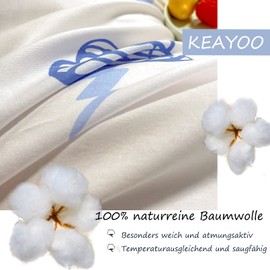 KEAYOO Bed Linen 135 x 200 cm for Boys and Girls Cute Dinosaur Pattern Children's Bed Linen with Cute Pattern and Zip Cotton (A, 135 x 200 cm + 80 x 80 cm 2-Piece)