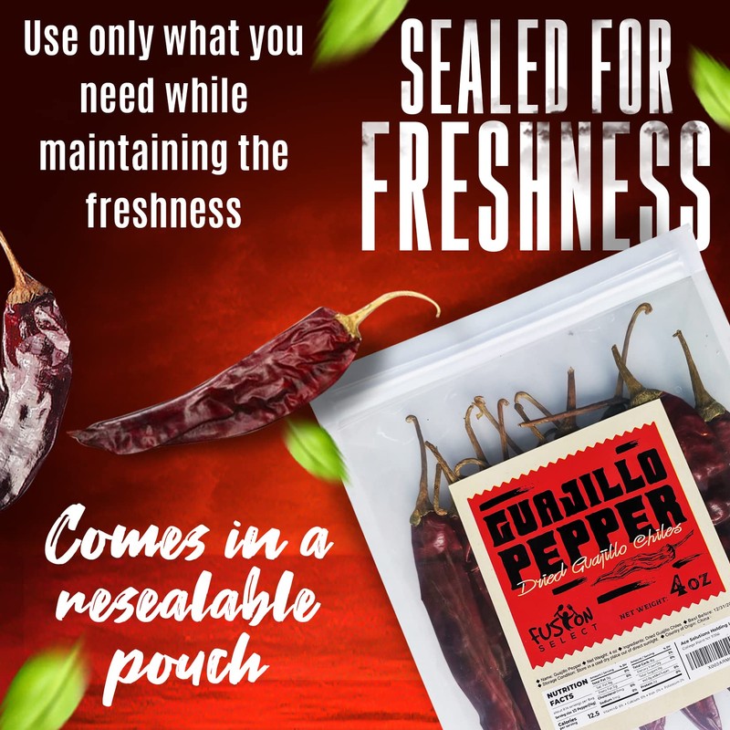 Fusion Select Guajillo Chiles Pepper - Natural and Premium -
