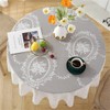 Fhberni - Mantel redondo de encaje blanco clásico, ligero, decoración