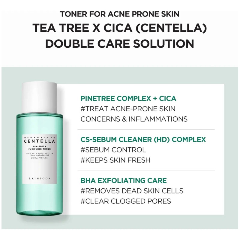 Skin1004 Madagascar Centella Tea Trica Piel Bha Acne 4 Kit