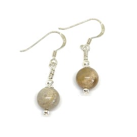 Coral Earrings | Simple Drop earrings | Fossilised Coral stones dangly earrings | 35th wedding anniversary
