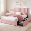 Full Size Upholstered Bed Frame with Headboard & 4 Drawers,