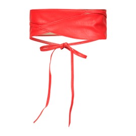 BlackButterfly Obi Waist Band Self Knot Tie Up Cinch Belt (Red, S-M)