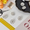 Pack of 6 Flower Rhinestone Buttons, Crystal White Colour Sew-On