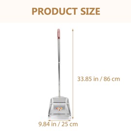 LIFKOME Stainless Steel Dustpan Metal Dustpan Robust Dustpan with Long Handle Standing Dustpan for Home Kitchen Office and Shop Lobby
