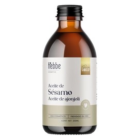 HEBBE - Aceite de Ajonjolí 250 ml | Desinflama el Cutis | Aporta Firmeza y Elasticidad | Mantiene la Piel Hidratada | Ayuda en el Desmanchado de la Piel | Contenido 250 ml