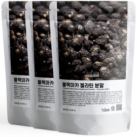 Puroganic Peruvian Black Maca Gelatinized Powder, 3 packs, 300g / 푸로가닉 페루 블랙마카 젤라틴화 분말, 3개, 300g