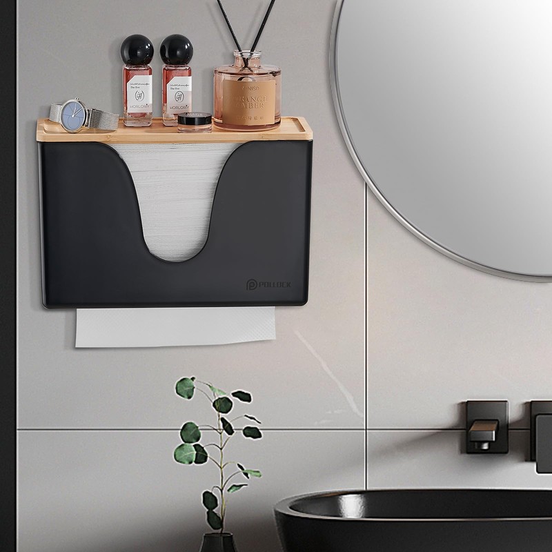 Pollock Paper Towel Dispenser with Lid,Wall Mount or Countertop