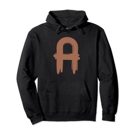Creative Bold Letter A - Design - Alphabet - Leather Pullover Hoodie
