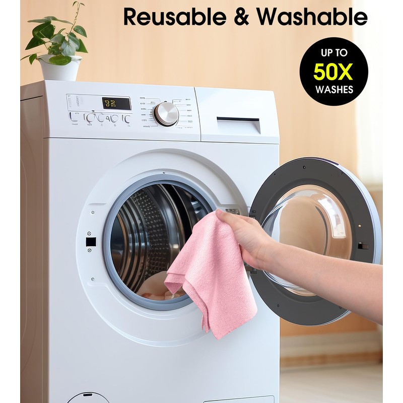 KitchLife Microfiber Cleaning Cloth Roll - Tear-Away Reusable Microfiber Paper