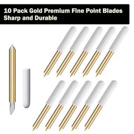 Cricut Accessories Compatible with Maker/Maker 3 Cutting Machines, Replacement Cutting Blades Compatible with Explore Air/Air 2/Explore Air 3 (Gold), Pack of 10