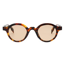 YAMEIZE Retro Round Sunglasses for Women Men Vintage Oval Sunglasses Small Frame Trendy Eyewear UV400 (Tortoise Shell CP)
