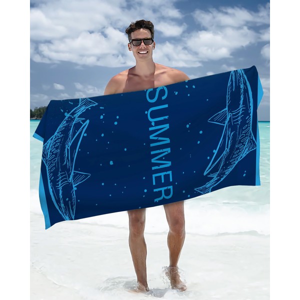 Microfibre Beach Towel, Sand-Free, Quick Drying and Lightweight Beach Blanket,