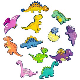 vinsiora 12-Piece Set of Cute Dinosaur Fridge Magnets - Fun & Functional Home Decor (Dinosaur Fridge Magnets)