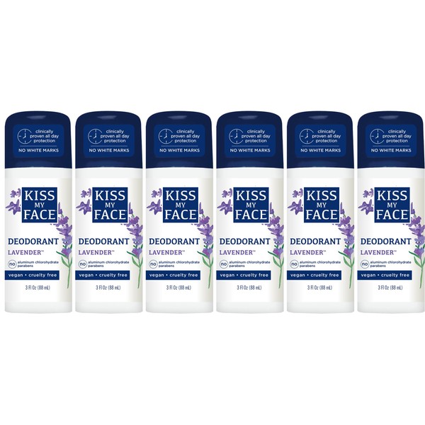 Kiss My Face Liquid Rock Deodorant Roll-On, Lavender 3 oz (Pack of 6)