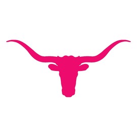 NBFU Decals Longhorn Head Silhouette (Pink) (Set of 2) Premium Waterproof Vinyl Decal Stickers for Laptop Phone Accessory Helmet Car Window Bumper Mug Tuber Cup Door Wall Decoration