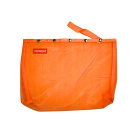 mybaggee Large 5 Snaps Mesh Travel Knitting Bag with Snap Opening, Lightweight Nylon Storage Pouch for Yarns, Needles and Accessories (Orange)