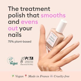 Manucurist Active Smooth 01 Nail Concealer Polish & Care - Beige | Ultra-brightening 2-in-1 nail polish and nail strengthener with beige finish. Ridge filler for nails, no lamp, plant-based