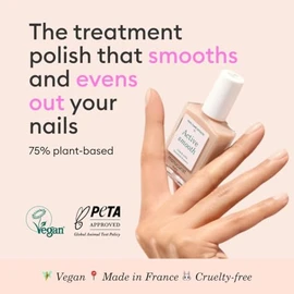 Manucurist Active Smooth 01 Nail Concealer Polish & Care - Beige | Ultra-brightening 2-in-1 nail polish and nail strengthener with beige finish. Ridge filler for nails, no lamp, plant-based