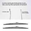 12in/30.48cm Front Windshield Wiper Blades Stainless Steel Polished Silver Universal