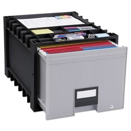 Archive Drawer for Letter Files Storage Box, 18"" Depth, Black/Gray, Sold as 1 Each