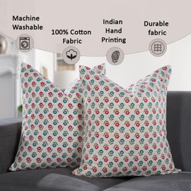 CPC 18x18 in Throw Pillow Covers for Farmhouse, Fun Decorative Pillow Covers for Living Room Couch, Accent Sofa, Kids Room Pillows 2 pcs, Spring/Summer Gift-Cherry Cobbler